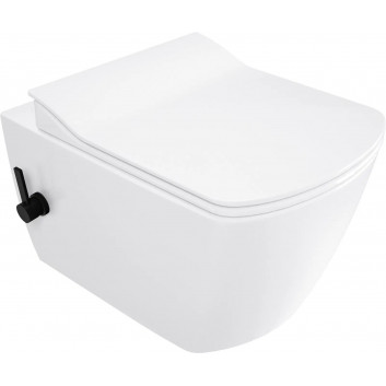 Becken Wc mit Sitz bezkołnierzową, Deante Round, weiß