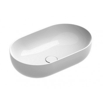 Aufsatzwaschtisch Catalano Sfera oval 60x42 cm, ohne Hahnloch, ohne Überlauf - weiß Glanz