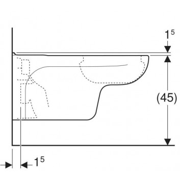 Becken ustępowa Geberit Citterio hängend 56x36 cm, mit Schicht keratec - weiß