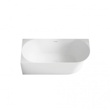 Badewanne freistehend Emporia Nuvio 158x85 cm, Eck- links z konglomeratu - weiß