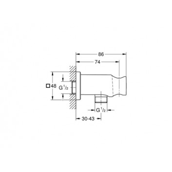 Kolanko Dusch- mit Griff Grohe Rainshower, brushed hard graphite