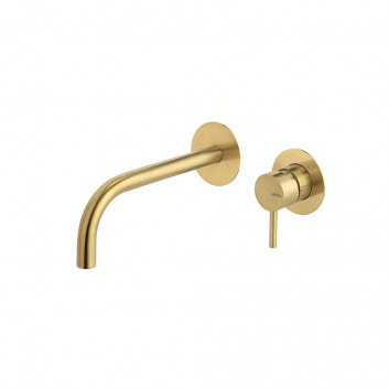 Waschtischarmatur Vema Tiber Steel, Unterputz, mit 2-Anschlüssen, Auslauf 208mm, ohne Stöpsel, rostfreier Stahl inox