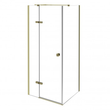 Duschkabine rechteckig Besco Pixa Black, 90x90x195 cm, links, Glas transparent, profil schwarz matt