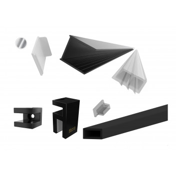 Wand Roca Walk-In, grubość 8mm, do łączenia mit Montageset District. Größe nominalny 100cm