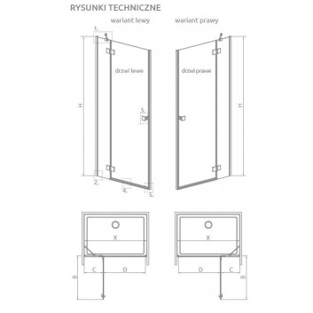 Tür Kabine prysznicowej Radaway Essenza 8 KDJ 80, links, 800x2000mmm, Glas transparent, Chrom