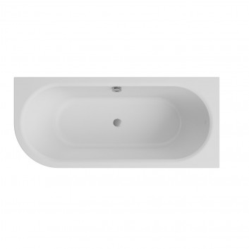 Badewanne freistehend Besco Avita A-line z z Überlauf szczelinowym, mit Siphon und Stöpsel klik-klak 160x75cm, Version links, Acryl-, weiß