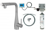Küchenarmatur Deante Magnetic mit Set do filtracji wody z elastyczną wylewką - titanium 