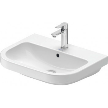 Halbeinbauwaschtisch Duravit D-Code 55x45,5 cm, mit Hahnloch, z Überlauf, spód w pełni glazurowany - weiß