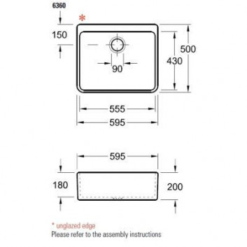 Zlew Keramik Villeroy & Boch O.Novo 595x200x500 mm