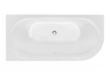 Badewanne freistehend Besco Avita A-Line, Acryl-, rechts 170x75 cm, zur Wandmontage, Ablaufgarnitur z napełnieniem przez Überlauf weiß McAlpine czyszczony od góry - außen weiß Glanz, wewnątrz weiß Glanz