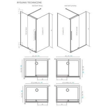 Radaway Furo KDJ Kabine 90x90cm links Glas transparent