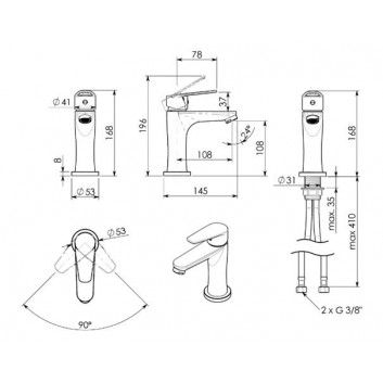 Ständer für Papier und WC-Bürste Gedy Bridge