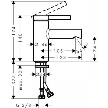 Wannenarmatur freistehend Hansgrohe Zesis S Einhebel- - Chrom