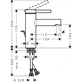 Waschtischarmatur Hansgrohe Zesis S Einhebel- 70 CoolStart Mit Ablauf-Set Push-Open - Chrom