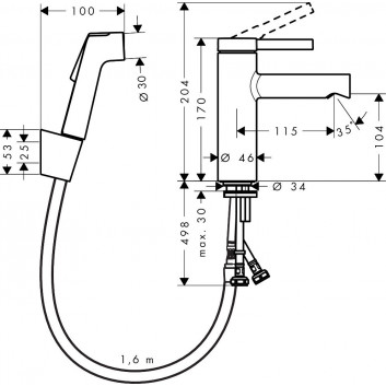 Waschtischarmatur Hansgrohe Zesis S Einhebel- 100 CoolStart Mit Ablauf-Set mit Zugstange - Chrom