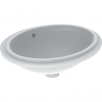 Geberit Variform Unterbauwaschtisch, oval, 49.5cm, z Überlauf, ohne Hahnloch