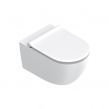 Set Catalano Sfera muszla WC hängend 50x35 cm Silentech mit Sitz WC wolnoopadającą i z mocowaniami - weiß matt
