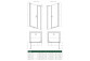 Front für Duschkabine Radaway Nes 8 Black KDS I 140, Tür links, Glas transparent, 1400x2000mm, schwarz profil