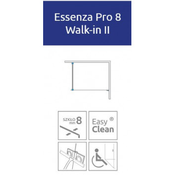 Tür Dusch- walk-in Radaway Essenza Pro 8 Gold, 130x200cm, Glas transparent, profil golden