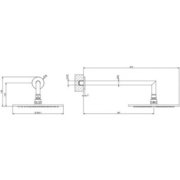 Kopfbrause Gessi Anello, rund, 250mm, regulowana, mit Arm ściennym 358mm - Copper Brushed PVD