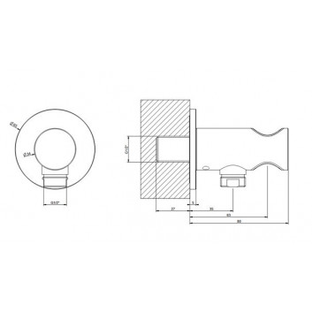 Anschlussbogen Gessi Anello, mit Griff - Copper Brushed PVD