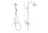 Brausestange Emporia Fly, 3-Funktions, thermostatisch, Aufputz - Chrom