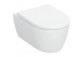 Becken WC hängend Geberit iCon 53x36 cm, bez kołnierza, spłukiwanie wirowe mit WC-Sitz mit Softclosing - weiß
