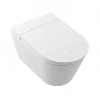 Toaleta myjąca Villeroy & Boch ViClean I100, oval, 38,5x59,5cm, bezrantowa, CeramicPlus, Weiss Alpin