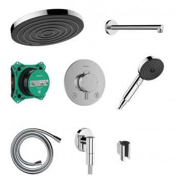 Duschsystem Hansgrohe Pulsify S 260 1jet mit Armatur termostatyczną Ecostat Comfort S i iBox universal 2, Unterputz, Chrom