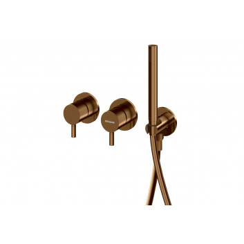 Wannenarmatur mit 3 anschlüssen Kohlman Axel, stehend, Auslauf 190mm, 2 wyjścia wody, Dusch-Set, golden Glanz