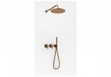 Wannenarmatur mit 3 anschlüssen Kohlman Axel, stehend, Auslauf 190mm, 2 wyjścia wody, Dusch-Set, golden Glanz