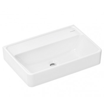 Waschtisch Hansgrohe Xuniva Q Wandwaschtisch Compact 55x37 ohne Hahnloch, ohne Überlauf, SmartClean- weiß