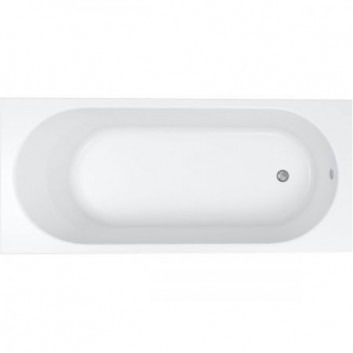 Oltens Delva Badewanne zur Wandmontage 150x70 cm Acryl- oval - weiß