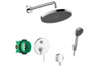Dusch-set Hansgrohe WallStoris, Aufputz-, Armattur thermostatisch, 1 wyjście wody, mit Korb, wieszakiem i suwakiem, schwarz matt