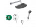 Dusch-set Hansgrohe WallStoris, Aufputz-, Armattur thermostatisch, 1 wyjście wody, mit Korb, wieszakiem i suwakiem, schwarz matt