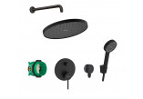 Dusch-set Hansgrohe WallStoris, Aufputz-, Armattur thermostatisch, 1 wyjście wody, mit Korb, wieszakiem i suwakiem, schwarz matt