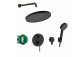 Dusch-set Hansgrohe WallStoris, Aufputz-, Armattur thermostatisch, 1 wyjście wody, mit Korb, wieszakiem i suwakiem, schwarz matt