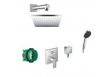 Dusch-set Hansgrohe WallStoris, Aufputz-, Armattur thermostatisch, 1 wyjście wody, mit Korb, wieszakiem i suwakiem, schwarz matt