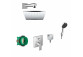 Dusch-set Hansgrohe WallStoris, Aufputz-, Armattur thermostatisch, 1 wyjście wody, mit Korb, wieszakiem i suwakiem, schwarz matt