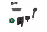 Dusch-set Hansgrohe WallStoris, Aufputz-, Armattur thermostatisch, 1 wyjście wody, mit Korb, wieszakiem i suwakiem, schwarz matt