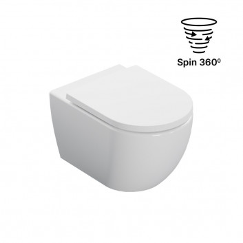 Wand-wc WC Excellent Doto S 49 cm, bezrantowa mit WC-Sitz mit Softclosing - weiß Glanz