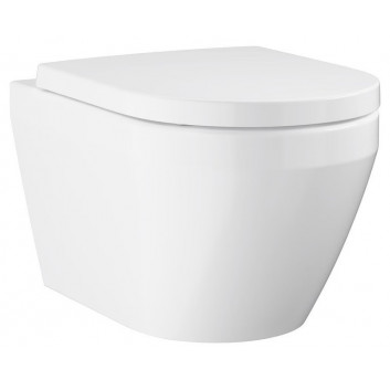 Wand-wc Grohe Euro Ceramic, 54x37cm, bezkołnierzowa mit WC-Sitz mit Softclosing - alpenweiß