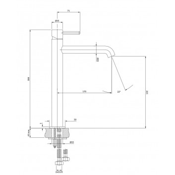 Armatur Omnires Y Waschtisch- hoch 30,8cm Chrom
