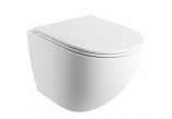 Bezkołnierzowa Becken Toiletten- hängend OMNIRES OTTAWA COMFORT mit WC-Sitz mit Softclosing, 54 x 37 cm - weiß matt