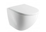 Bezkołnierzowa Becken Toiletten- hängend OMNIRES OTTAWA COMFORT mit WC-Sitz mit Softclosing, 54 x 37 cm - weiß matt