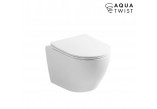 Becken WC hängend EMPORIA NOX 1.1, 53x36x32 cm, bezrantowa, system spłukiwania wirowego AquaTwist, mit WC-Sitz mit Softclosing slim