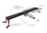 Set Wiper New Premium, Ablaufrinne 110 cm, Ponente, z obrotowym syfonem snake 360, szlif