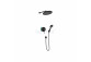 Dusch-set Hansgrohe WallStoris, Aufputz-, Armattur thermostatisch, 1 wyjście wody, mit Korb, wieszakiem i suwakiem, schwarz matt