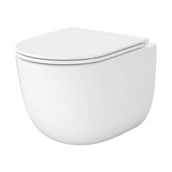 Set Cersanit SET C951: Becken WC hängend Cersanit Intro Pro Oval Tornado 36x48,5 cm mit Sitz duroplastową Slim - weiß