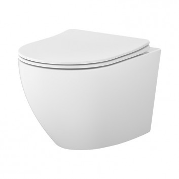 Set Cersanit SET C947: Becken WC hängend Cersanit Remo Pro Oval Tornado 36x51 cm mit Sitz duroplastową Slim - weiß